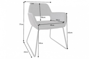 SCAUN DINING, MUSTANG , COD 40420, TAUPE, MICROFIBRA, DESIGN RETRO - Img 7