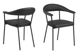 SCAUN DINING NEGRU, AVA, DIN METAL SI PIELE ECOLOGICA, STIL MODERN B2