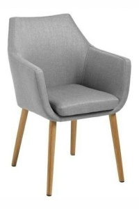 SCAUN DINING NORA, GRI DESCHIS/STEJAR, TAPITERIE DIN STOFA, STIL MODERN B2