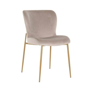 SCAUN DINING ODESSA, KHAKI/AURIU, DIN CATIFEA SI METAL, STIL MODERN RICHMOND INTERIOR