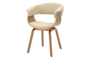SCAUN DINING, ORGANIC, PIELE ECO SI FURNIR DE STEJAR, CULOARE BEJ, ARTIM GROUP SELECTION