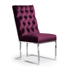 SCAUN DINING PAUL, BORDO/CROM, STIL MODERN