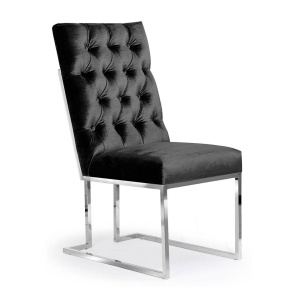 SCAUN DINING PAUL, NEGRU/CROM, STIL MODERN