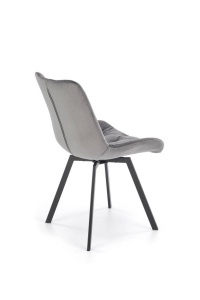 SCAUN DINING PIVOTANT K519, GRI/NEGRU, TAPITERIE DIN CATIFEA SI PICIOARE DIN METAL, STIL MODERN - Img 3