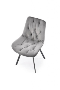 SCAUN DINING PIVOTANT K519, GRI/NEGRU, TAPITERIE DIN CATIFEA SI PICIOARE DIN METAL, STIL MODERN - Img 5