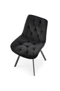 SCAUN DINING PIVOTANT K519, NEGRU/NEGRU, TAPITERIE DIN CATIFEA SI PICIOARE DIN METAL, STIL MODERN - Img 8