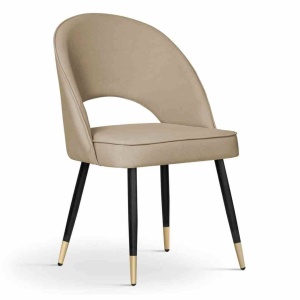 SCAUN DINING PONTE, BEJ/NEGRU/AURIU, STIL MODERN