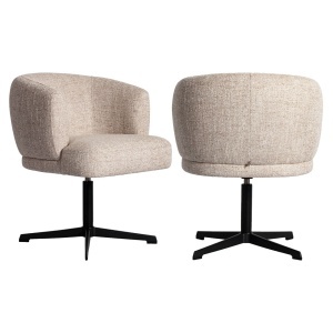 SCAUN DINING ROTATIV, DINAN, REALIZAT DIN METAL, PLACAJ SI TEXTIL IGNIFUG, CULOARE CREM, DESIGN DEOSEBIT, RICHMOND INTERIORS - Img 7