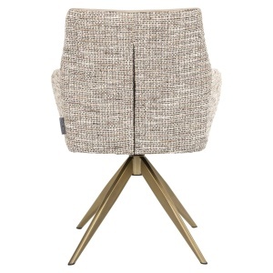 SCAUN DINING ROTATIV LISONNE, REALIZAT DIN METAL SI TEXTIL, CULOARE CREM, DESIGN DEOSEBIT, RICHMOND INTERIORS - Img 5