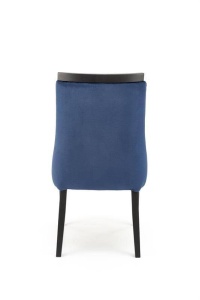 SCAUN DINING ROYAL, ALBASTRU MONOLITH 77/NEGRU, CU TAPITERIE DIN CATIFEA SI PICIOARE DIN LEMN MASIV, STIL CLASIC, HALMAR - Img 3