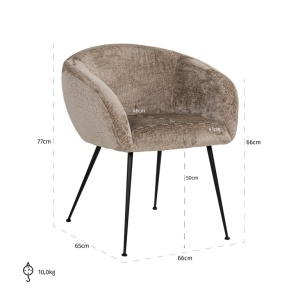 SCAUN DINING RUBY TAUPE CHENILLE BERGEN 104, S4722, CONFECTIONAT DIN 100% POLIESTER SPUMA SI METAL, RICHMOND INTERIORS - Img 3
