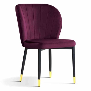SCAUN DINING SHELLY, BORDO/NEGRU/AURIU, STIL MODERN