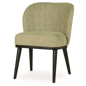 SCAUN DINING SHELLY PRO SUPREME, CONFECTIONAT DIN LEMN, SPUMA, ARCURI SI TEXTIL, KAKI/NEGRU, STIL MODERN