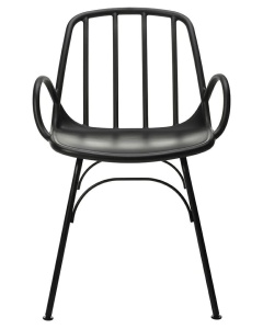 SCAUN DINING/TERASA CASTERIA, NEGRU, DIN POLIPROPILENA SI METAL, STIL MODERN - Img 3