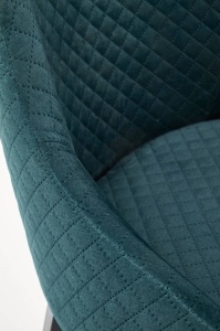 SCAUN DINING TOLEDO 3, VERDE MONOLITH 37/NEGRU, CU TAPITERIE DIN CATIFEA SI PICIOARE DIN LEMN MASIV, STIL CLASIC - Img 4