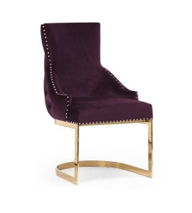 SCAUN DINING TULUZA, BORDO/AURIU, STIL MODERN
