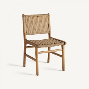 SCAUN DINING VADUZ, MARO DESCHIS SI GRI, REF. 35317, PRELUCRAT MANUAL, CONFECTIONAT DIN LEMN DE TEC SI FIBRE NATURALE, STIL MODERN