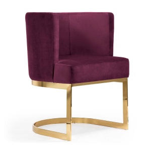 SCAUN DINING VEGAS, BORDO/AURIU, STIL MODERN