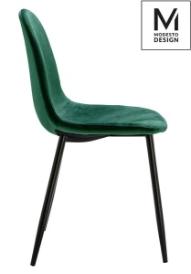 SCAUN DINING VERDE CU NEGRU, DIN CATIFEA, LUCY STIL MODERN - Img 2