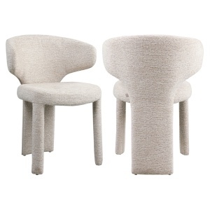 SCAUN DINING, VIOLA, REALIZAT DIN METAL, FURNIR SI TEXTIL, CULOARE ALB/CREM, DESIGN DEOSEBIT, RICHMOND INTERIORS - Img 3