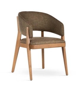 SCAUN DINING WOODY, MARO/STEJAR, TAPITERIE DIN STOFA SI PICIOARE DIN LEMN, STIL MODERN