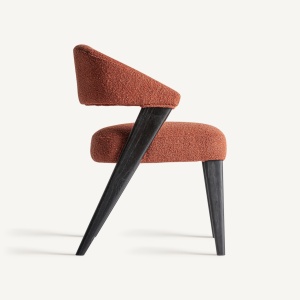 SCAUN ELEGANT VENEY, DIN LEMN DE STEJAR SI TEXTIL TERACOTA, DESIGN CONTEMPORAN, VICAL HOME - Img 3