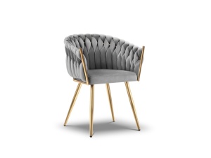 SCAUN EXCLUSIVIST SHIRLEY GRI, TAPITERIE DIN CATIFEA SI AURIU, STIL MODERN, ARTIM GROUP SELECTION