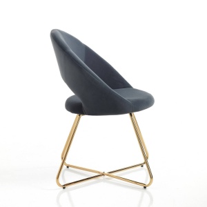SCAUN/FOTOLIU, EDDA, CADRUL DIN METAL SI CATIFEA GRI, STIL MODERN, COD 4733 - Img 2
