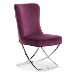 SCAUN LIVING SCARLET, BORDO/CROM, STIL MODERN