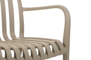SCAUN PENTRU EXTERIOR/INTERIOR STRIPS, BEJ, DIN POLIPROPILENA, STIL MODERN MINIMALIST - Img 5