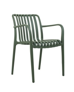 SCAUN PENTRU EXTERIOR/INTERIOR STRIPS, VERDE, DIN POLIPROPILENA, STIL MODERN MINIMALIST