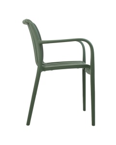 SCAUN PENTRU EXTERIOR/INTERIOR STRIPS, VERDE, DIN POLIPROPILENA, STIL MODERN MINIMALIST - Img 2