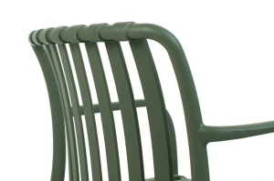 SCAUN PENTRU EXTERIOR/INTERIOR STRIPS, VERDE, DIN POLIPROPILENA, STIL MODERN MINIMALIST - Img 5