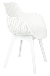 SCAUN PENTRU EXTERIOR LANDI ALB, CONFECTIONAT DIN POLIPROPILENA, STIL MODERN
