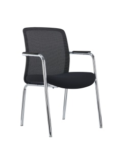 SCAUN PENTRU PROIECTE B2B ISO 24H LENZO NEGRU, CONFECTIONAT DIN OTEL SI TEXTIL - Img 3