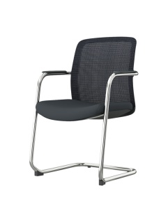 SCAUN PENTRU PROIECTE B2B ISO 24H QUADRA NEGRU, CONFECTIONAT DIN OTEL SI TEXTIL