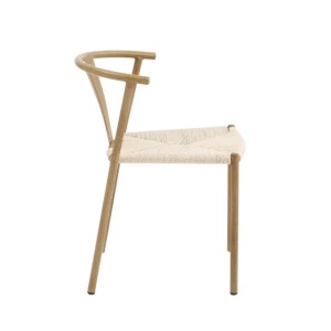 SCAUN PENTRU RESTAURANT, CAFENEA, DIN MATERIAL TEXTIL SI METAL, NATUR, STIVUIBIL - Img 2