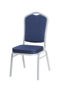 SCAUN PENTRU SALA EVENIMENTE/CONFERINTA WERONA 25X25 ALBASTRU/ARGINTIU DESIGN CLASIC - Img 1