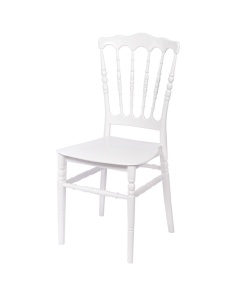 SCAUN PENTRU SALI DE EVENIMENTE NAPOLEON CHIAVARI ALB , CONFECTIONAT DIN POLIPROPILENA