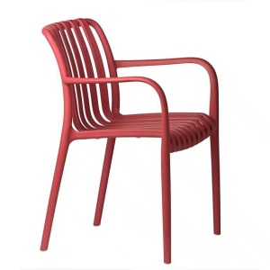 SCAUN PENTRU TERASA/GRADINA, AURA, DIN MATERIAL POLIPROPILENA, ROSU, STIVUIBIL - Img 4