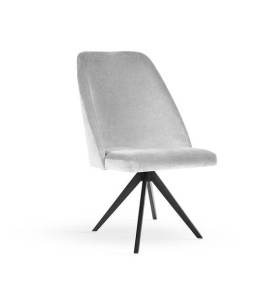 SCAUN PIVOTANT BOSFOR TWIST GRI/NEGRU, TAPITERIE DIN CATIFEA SI PICIOARE DIN METAL, STIL MODERN