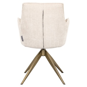 SCAUN PIVOTANT DAKOTA NIAGARA BEIGE, CU BRATE, 212405, CONFECTIONAT DIN POLIESTER, METAL SI SPUMA, BEJ/AURIU, STIL MODERN - Img 3