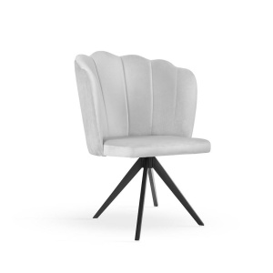 SCAUN PIVOTANT HILTON TWIST, GRI/NEGRU, TAPITERIE DIN CATIFEA SI PICIOARE DIN METAL, STIL MODERN