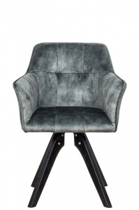 SCAUN PIVOTANT, LOFT 61X81 CM, COD 40257, DIN CATIFEA VERDE SMARALD SI CADRUL DE LEMN - Img 2