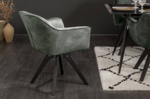 SCAUN PIVOTANT, LOFT 61X81 CM, COD 40257, DIN CATIFEA VERDE SMARALD SI CADRUL DE LEMN - Img 8
