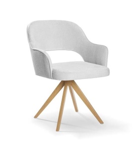 SCAUN PIVOTANT MERCY TWIST, GRI/STEJAR, TAPITERIE DIN STOFA SI PICIOARE DIN METAL, STIL MODERN