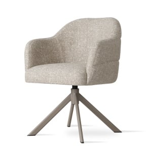 SCAUN PIVOTANT TAYLOR, CONFECTIONAT DIN METAL, SPUMA, ARCURI SI TEXTIL, BEJ/TAUPE MAT, STIL MODERN
