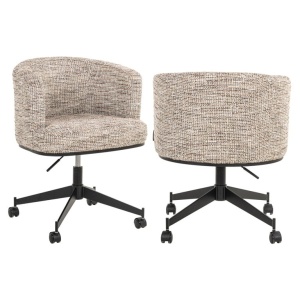SCAUN ROTATIV ROCHENNE, CU ROTI, TRENDY NATURE 01, S4758, CONFECTIONAT DIN 100% POLIESTER, SPUMA, PLASTIC SI METAL, RICHMOND INTERIORS