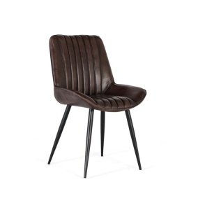 SCAUN, STIL INDUSTRIAL, ARTIM 6139, DIN PIELE MARO SI STRUCTURA DE METAL