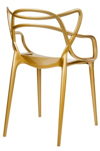 SCAUN TERASA LUXO, AURIU, CONFECTIONAT DIN POLICARBONAT, STIL MODERN - Img 6